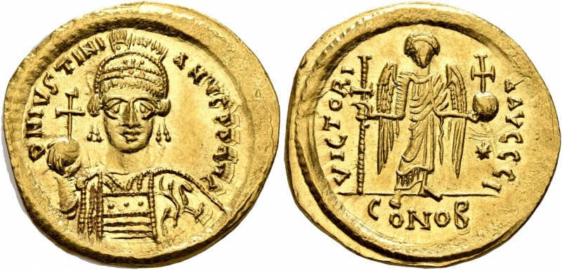 Justinian I, 527-565. Solidus (Gold, 21 mm, 4.38 g, 7 h), Constantinopolis, circ...