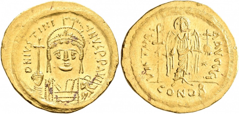 Justinian I, 527-565. Solidus (Gold, 20 mm, 4.51 g, 6 h), Constantinopolis, 545-...