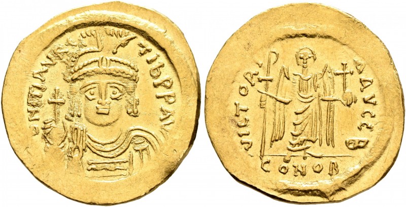 Maurice Tiberius, 582-602. Solidus (Gold, 22 mm, 4.38 g, 7 h), Constantinopolis,...