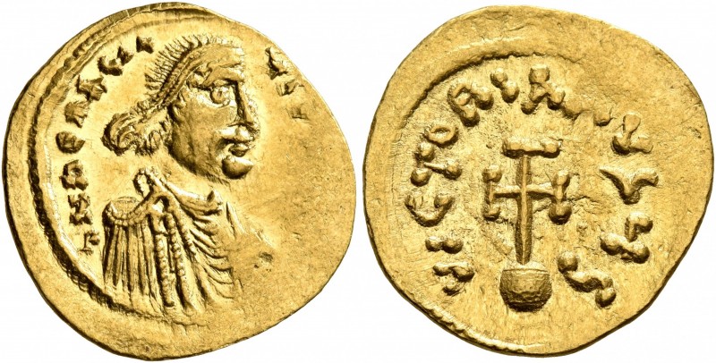 Heraclius, 610-641. Semissis (Gold, 17 mm, 2.19 g, 7 h), Constantinopolis, 613-6...