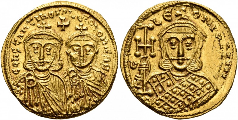 Constantine V Copronymus, with Leo IV, 741-775. Solidus (Gold, 20 mm, 4.50 g, 7 ...