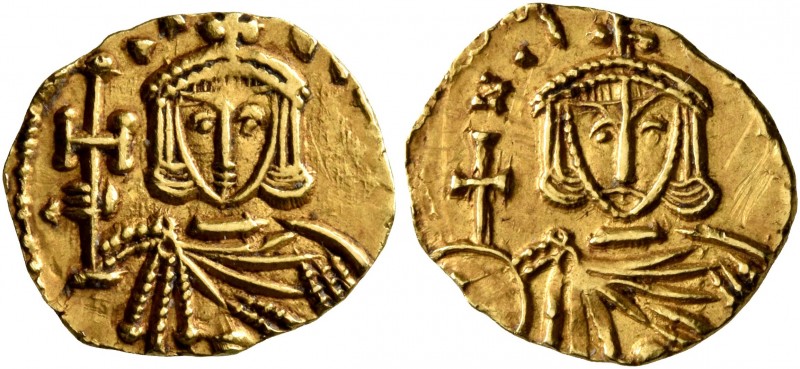 Constantine V Copronymus, with Leo IV, 741-775. Tremissis (Gold, 13 mm, 1.26 g, ...