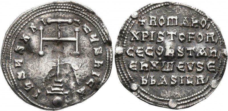 Constantine VII Porphyrogenitus, with Romanus I and Christopher, 913-959. Miliar...