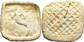 SYRIA, Seleucis and Pieria. Antiochia on the Orontes. Late 2nd-1st centuries BC. Weight of 1 Mina (Lead, 108x108 mm, 665.00 g). ETOYΣ Σ[.] / ΔHMOΣIA -...