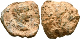 ROMAN. Gordian III, 238-244. Seal (Lead, 19 mm, 5.64 g). TR-NS Draped and laureate bust of Gordian III to right, seen from behind. Rev. Blank. Cf. Sti...