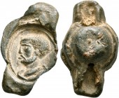 ROMAN. Seal (Lead, 22 mm, 6.70 g), circa late 3rd-4th centuries. Bare-headed, bearded and draped bust to left. Rev. Blank. Unpublished in the standard...