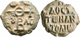Artavasdos, strategos of Anatolikon, late 8th century-early 9th century. Seal (Lead, 23 mm, 10.00 g, 12 h). Large cruciform monogram of ΘЄOTOKЄ BOHΘH;...