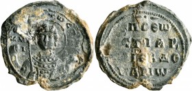 Pothos, ostiarios and hebdomarios, 2nd half of 10th-1st half of 11th century. Seal (Lead, 27 mm, 7.80 g, 12 h). KЄ … TⲰ CⲰ … - M/I – X/A ("Lord, help ...