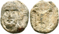 Constantine VII Porphyrogenitus, 913-959. Seal (Lead, 14 mm, 4.25 g). Head of Christ wearing a nimbus cruciger. Rev. Head of Constantine VII wearing a...