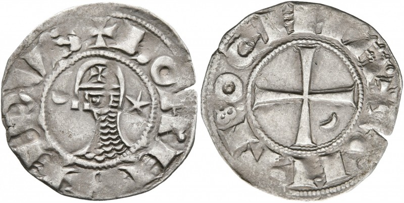 CRUSADERS. Antioch. Bohémond III, 1163-1201. Denier (Silver, 18 mm, 0.91 g, 9 h)...