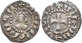 ARMENIA, Cilician Armenia. Royal. Hetoum II, 1289-1293, 1295-1296, and 1301-1305. Denier (Silver, 15 mm, 0.50 g, 12 h). Crowned facing bust of Hetoum ...