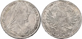 AUSTRIA. Holy Roman Empire. Maria Theresia, Empress, 1740-1780. Taler (Silver, 40 mm, 27.89 g, 12 h), Günzburg, 1780. M•THERESIA•D•G• •IMP•HU•BO•REG• ...