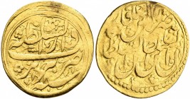 IRAN, Qajars. Nasir al-Din Shah, AH 1264-1313 / AD 1848-1896. Toman (Gold, 19 mm, 3.10 g, 11 h), Tabriz, AH 1271 = AD 1854/5. Album 2921. About very f...