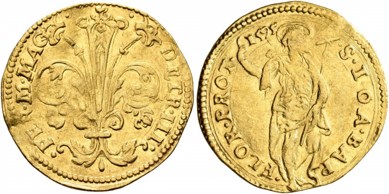 ITALY. Firenze. Ferdinando I de’Medici, 1587-1608. Ducato Gigliato (Gold, 22 mm,...