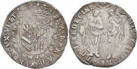 ITALY. Urbino. Francesco Maria II della Rovere, 1574-1624. 2 Sedicine – 32 Quattrini (Silver, 28 mm, 2.84 g, 8 h). FRA MARIA II VRB VI ET G Crowned an...