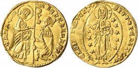 ITALY. Venezia (Venice). Andrea Dandolo, 1342-1354. Ducat (Gold, 20 mm, 3.47 g, 5 h). St. Mark standing right, holding book of Gospels and presenting ...