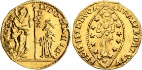 ITALY. Venezia (Venice). Ludovico Manin, 1789-1797. Ducat (Gold, 21 mm, 3.45 g, 4 h). St. Mark standing right, presenting banner to Doge kneeling left...