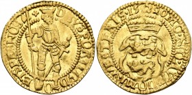 LOW COUNTRIES. Verenigde Nederlanden (United Netherlands). 1581-1795. Ducat (Gold, 22 mm, 3.50 g, 6 h), Hungarian type. Westfriesland, 1590. DEVS FORT...