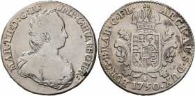 LOW COUNTRIES. Oostenrijkse Nederlanden (Austrian Netherlands). Maria Theresia, 1740-1780. 1/2 Ducaton (Silver, 33 mm, 16.44 g, 5 h), Antwerp, 1750. M...