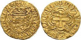 PORTUGAL, Kingdom. João II o Príncipe Perfeito (the Perfect prince), 1481-1495. Cruzado – 400 Reais (Gold, 22 mm, 3.55 g, 6 h), Lisbon, circa 1485-149...