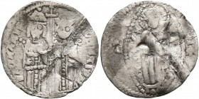 SERBIA. Stefan Uros IV Dusan, as Tsar, 1345-1355. Gros (Silver, 18 mm, 0.80 g, 6 h). StЄFA IPA [...]ЄNA IPA Stefan Uroš IV standing facing on the left...