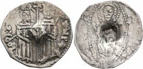 SERBIA. Stefan Uros IV Dusan, as Tsar, 1345-1355. Gros (Silver, 19 mm, 0.89 g, 8 h). IPOR STFA ЄLIA IPAЄ Stefan Uroš IV standing facing on the left, h...