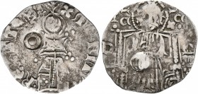 SERBIA. Stefan Uros IV Dusan, as Tsar, 1345-1355. Gros (Silver, 17 mm, 0.61 g, 1 h). MONITA REX STЄFA Ornamented helmet with feathers on top; in cente...