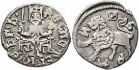 SERBIA. Djuradj I Brankovic, Despot, 1427-1456. Gros (Silver, 13 mm, 1.07 g, 4 h), Novo Brdo. ДЕСПОТЬ / ГЮPbΓb ('Despot Djuradj' in Serbian) Crowned D...
