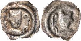 SWITZERLAND. Basel, Bistum. Heinrich IV. von Isny, 1275-1286. Runder Pfennig (Silver, 16 mm, 0.20 g, 12 h). Facing bust, wearing miter and holding epi...