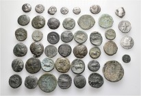 A lot containing 9 silver and 34 bronze coins. All: Greek. About fine to about very fine. LOT SOLD AS IS, NO RETURNS. 43 coins in lot.