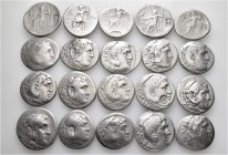 A lot containing 20 silver coins. All: Alexander III 'the Great' Tetradrachms, some with countermarks. Fine to very fine. LOT SOLD AS IS, NO RETURNS. ...
