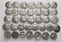 A lot containing 36 silver coins. All: Drachms of Alexander III 'the Great' and his successors. About very fine to good very fine. LOT SOLD AS IS, NO ...