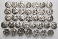 A lot containing 36 silver coins. All: Drachms of Alexander III 'the Great' and his successors. About very fine to good very fine. LOT SOLD AS IS, NO ...