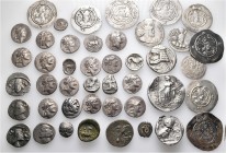 A lot containing 41 silver and 3 bronze coins. All: Greek. Fine to very fine. LOT SOLD AS IS, NO RETURNS. 44 coins in lot.