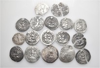A lot containing 17 silver coins. All: Sasanian Drachms. 4 pieces broken apart. About fine to about very fine. LOT SOLD AS IS, NO RETURNS. 17 coins in...