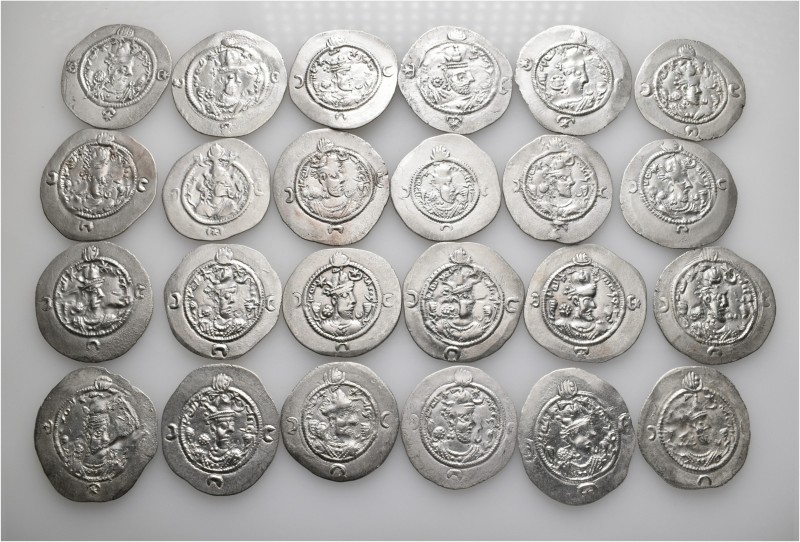 A lot containing 24 silver coins. All: Sasanian Drachms. Very fine to good very ...