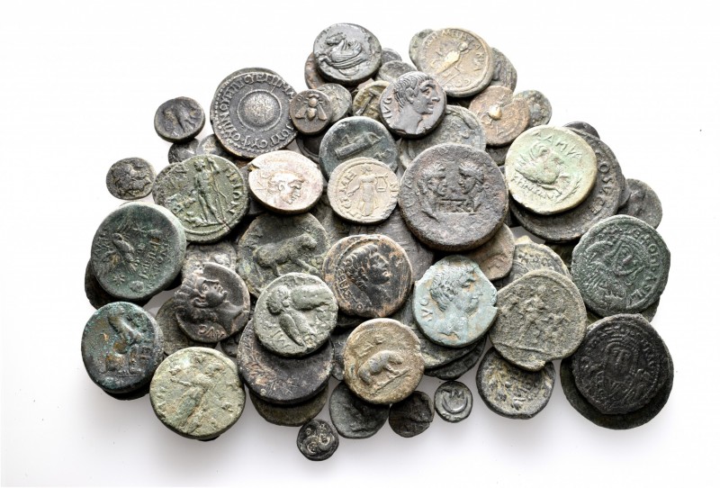 A lot containing 90 bronze coins. Includes: Greek and Roman Provincial. About fi...