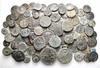 A lot containing 82 bronze coins. Includes: Greek, Roman Provincial, Roman Imperial and Byzantine. Fine to very fine. LOT SOLD AS IS, NO RETURNS. 82 c...