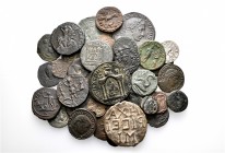 A lot containing 1 lead seal, 4 silver and 36 bronze coins. Includes: Greek, Roman Provincial, Roman Imperial, Medieval and Islamic. Fine to very fine...