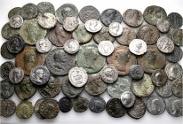 A lot containing 19 silver and 47 bronze coins. All: Roman Imperial. Fine to very fine. LOT SOLD AS IS, NO RETURNS. 66 coins in lot.