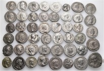 A lot containing 47 silver coins. Includes: Greek, Roman Provincial, Roman Republican and Roman Imperial. LOT SOLD AS IS, NO RETURNS. 47 coins in lot.