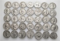 A lot containing 35 silver coins. Including: Antoniniani of Gordian III (13), Philip I (7), Otacilia Severa (2), Philip II (2), Trajan Decius (7), Her...