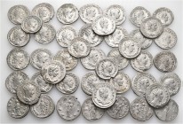 A lot containing 45 silver coins. All: Roman Imperial. Fine to very fine. LOT SOLD AS IS, NO RETURNS. 45 coins in lot.