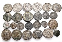 A lot containing 25 bronze coins. All: Roman Imperial and Roman Provincial. LOT SOLD AS IS, NO RETURNS. 25 coins in lot.