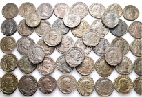 A lot containing 48 bronze coins. All: First Tetrarchy Folles from Treveri. About very fine to good very fine. LOT SOLD AS IS, NO RETURNS. 48 coins in...