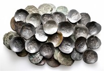 A lot containing 47 bronze coins. All: Byzantine. Fine to very fine. LOT SOLD AS IS, NO RETURNS. 47 coins in lot.