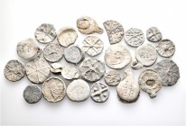 A lot containing 25 lead seals. Includes: Islamic, Medieval and Modern. About fine to about very fine. LOT SOLD AS IS, NO RETURNS. 25 seals in lot.