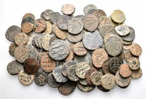 A lot containing 90 bronze coins. All: Islamic. Fine to very fine. LOT SOLD AS IS, NO RETURNS. 90 coins in lot.