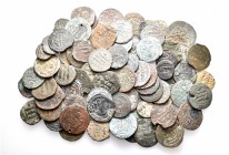 A lot containing 80 bronze coins. All: Islamic. About fine to about very fine. LOT SOLD AS IS, NO RETURNS. 80 coins in lot.