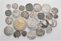 A lot containing 23 silver and 2 bronze coins. Includes: Medieval and Modern. About fine to about very fine. LOT SOLD AS IS, NO RETURNS. 25 coins in l...
